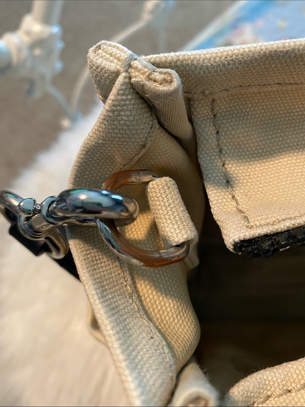 Marc Jacobs Cream Canvas Crossbody with Black Strap - Picture 11 of 15